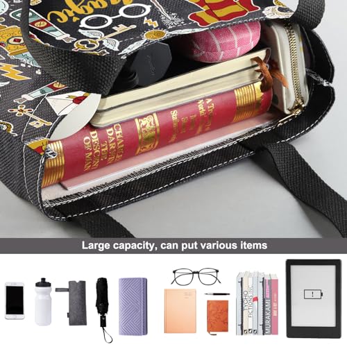 WZMPA Magic Wizard Cosmetic Makeup Bag Magic Movie Inspired Gift Wizard School Zipper Pouch Canvas Bag For Wizard Series Fans (Magic BL)