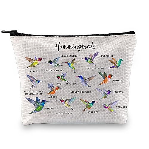 XYANFA Hummingbird Makeup Bag Gift for Hummingbird Lover Hummingbird Themed Gift Birdwatching Gift Hummingbird Cosmetic Bag (Hummingbirds)