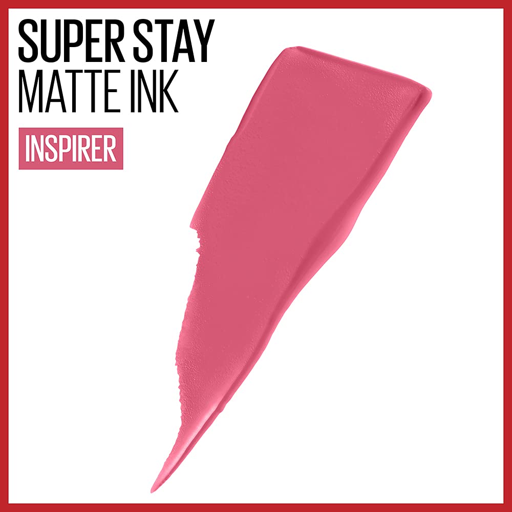 Maybelline Super Stay Matte Ink Liquid Lipstick Makeup, Long Lasting High Impact Color, Up to 16H Wear, Inspirer, Light Mauve Pink, 1 Count