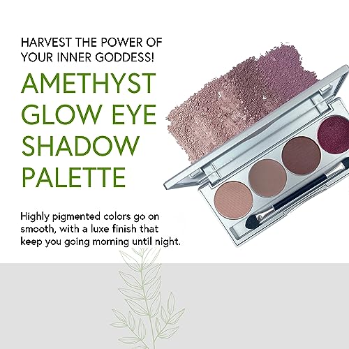 Honeybee Gardens Amethyst Glow Eye Shadow Palette, Clean and Bold, 4 Highly Pigmented Colors With Long Lasting Luxe Finish, Vegan, Cruelty-Free, Gluten-Free, and Paraben-Free, Net Wt 1.3g Each