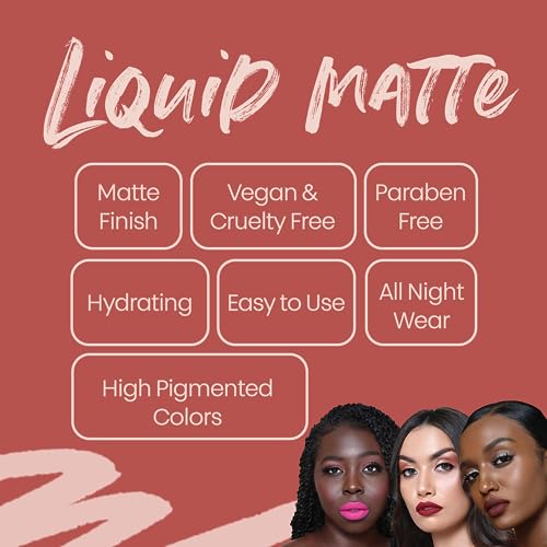 The Lip Bar Vegan Liquid Matte Lipstick, High Pigment Color & Long-Lasting with 8-12 Hours of Wear, Curlfriend - Mauve Pink