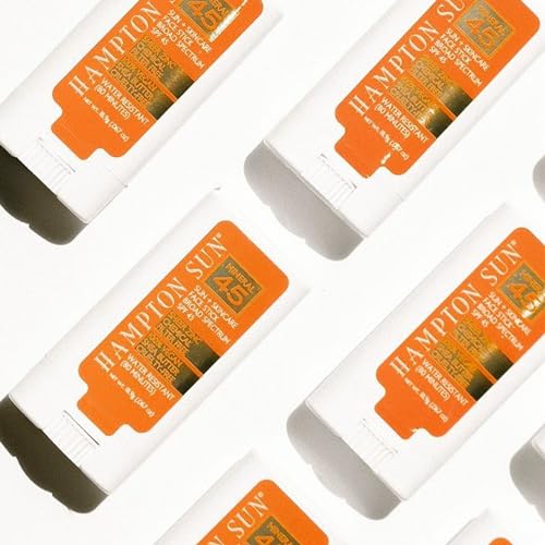 Hampton Sun SPF 45 Mineral Sunscreen Face Stick | Antioxidant-Rich Organic Shea Butter, Sunflower + Vitamin E for Hydrated, Bright Skin | Sheer Broad Spectrum Non-Nano Zinc Oxide | All Skin Types