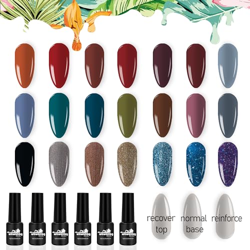 Mikotogel Nail Polish Kit Top Coat Romance Rebellion, 2023 Polish Set for Girls Women (Autumn/Winter Series - 24)