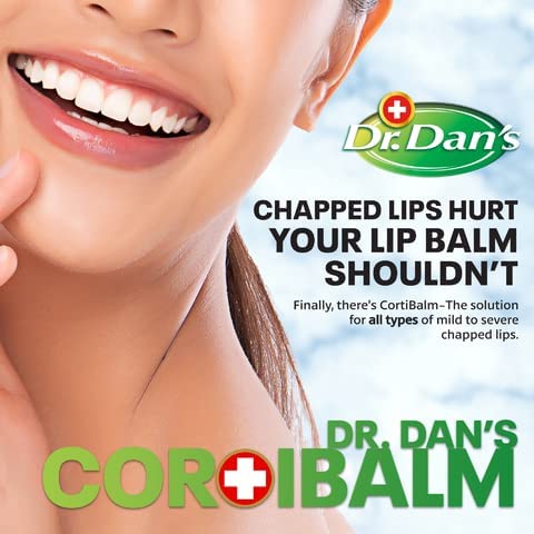 Dr. Dan's Cortibalm -8 pack-for Dry Cracked Lips - Healing Lip Balm for Severely Chapped Lips - Designed for Men, Women and Children