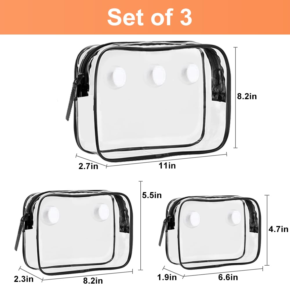 Everfunny 3 Packs Clear Bogg Beach Tote Bag with 2 Pack Insert Hooks Accessories for Bogg Bags Travel Makeup Clean Toiletry Brush Organizer Cosmetic Divider Storage Inner Pouch