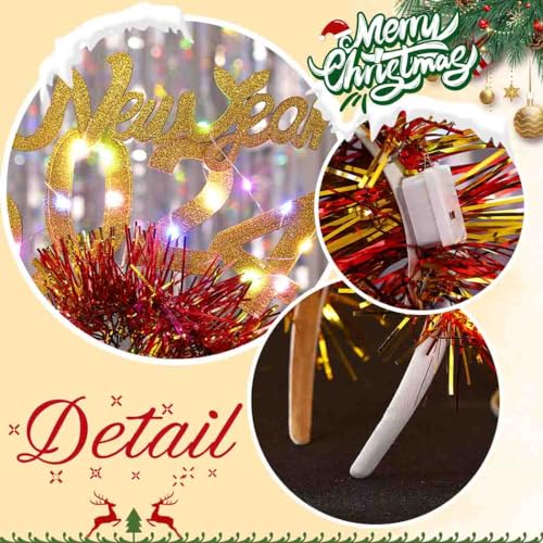 Zoestar Light up New Year Headbands Glowing 2024 Hair Bands Costume Holiday Party Hair Accessories Women and Girls