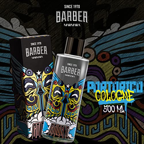 BARBER MARMARA PUERTO RICO Limited Edition Eau de Cologne 500 ml Men's Fragrance Water Glass Bottle Gift Packaging Men's Perfume Aftershave Men Cologne Barber 8% Fragrance Oil