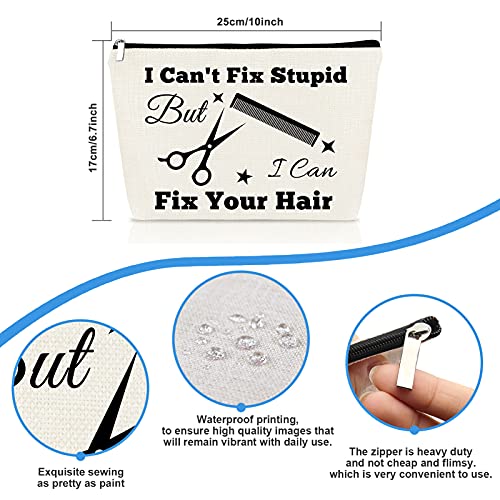 Hairdresser Gifts Hair Stylist Makeup Bag Hair Stylist Gifts Cosmetic Bags Funny Hair Dresser Gift Cosmetic Pouch Makeup Case Christmas Inspirational Graduation Gift for Hairdresser