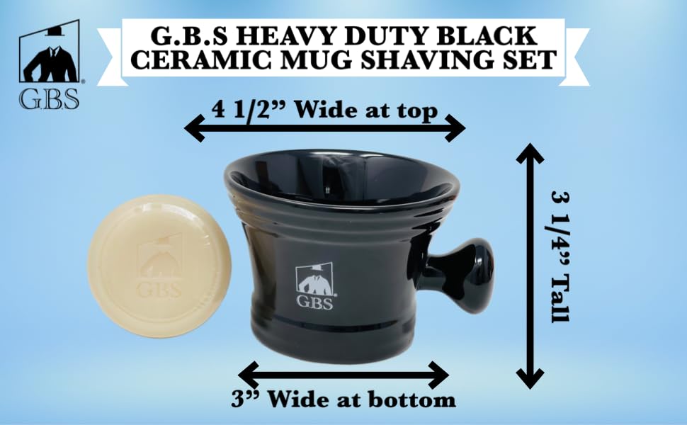 G.B.S Black Adjustable Double Edge Safety Razor and 10 Refill Blades, Shaving Brush, Shaving Soap Mug with Knob Handle, Dual Stand Brush Gift Set for Men