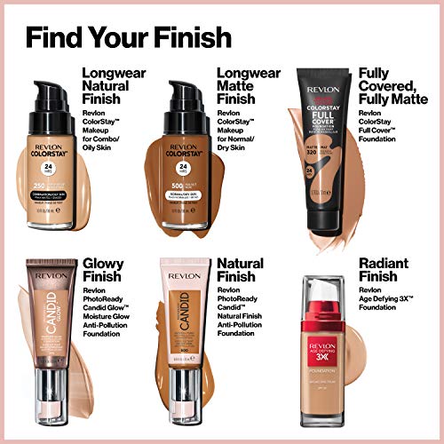 Revlon Liquid Foundation, ColorStay Face Makeup for Normal and Dry Skin, Longwear Full Coverage with Matte Finish, Oil Free, 240 Medium Beige, 1.0 Oz