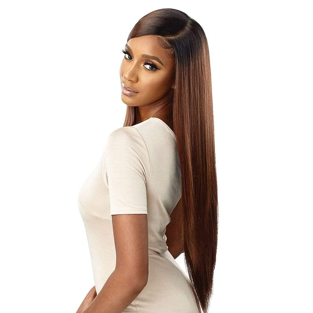 Outre Lace Wigs Sleeklay Part Deep C Lace Part Flat Lace Finish DARBY (1B)