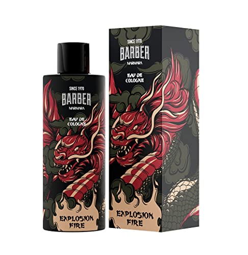 BARBER MARMARA Explosion Fire Limited Edition Eau de Cologne 500 ml | Men's Scented Water Glass Bottle | Gift Packaging | Men's Perfume | Aftershave Men | Unisex Fragrance - Cologne Barber | 8%