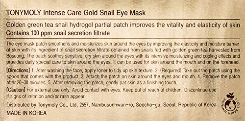 TONYMOLY Intense Care Gold Snail Eye Mask Pot, 3 oz