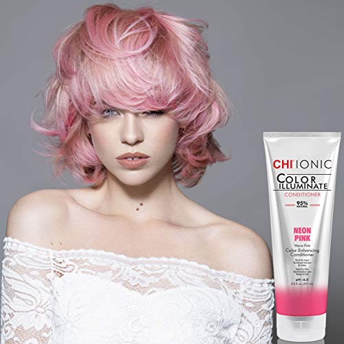 CHI Color Illuminate Conditioner, Helps Maintain Fresh Color In Natural & Color-Treated Hair, Sulfate, Paraben, & Cruelty-Free, Neon Pink, 8.5 Oz