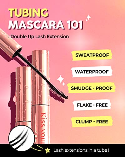 AMTS x Webtoon True Beauty, Natural Lengthening Black Mascara Volume and Length, Tubing Mascara Waterproof, Lash Extension, No Smudge, No Flaking, Korean Makeup Kbeauty Kdrama