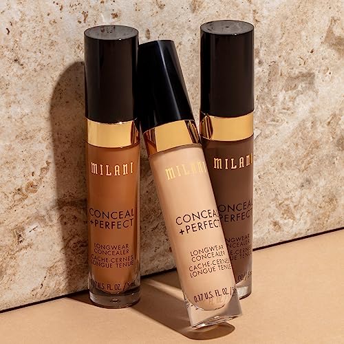 Milani Conceal + Perfect Longwear Concealer - Medium Beige (0.17 Fl. Oz.) Vegan, Cruelty-Free Liquid Concealer - Cover Dark Circles, Blemishes & Skin Imperfections for Long-Lasting Wear