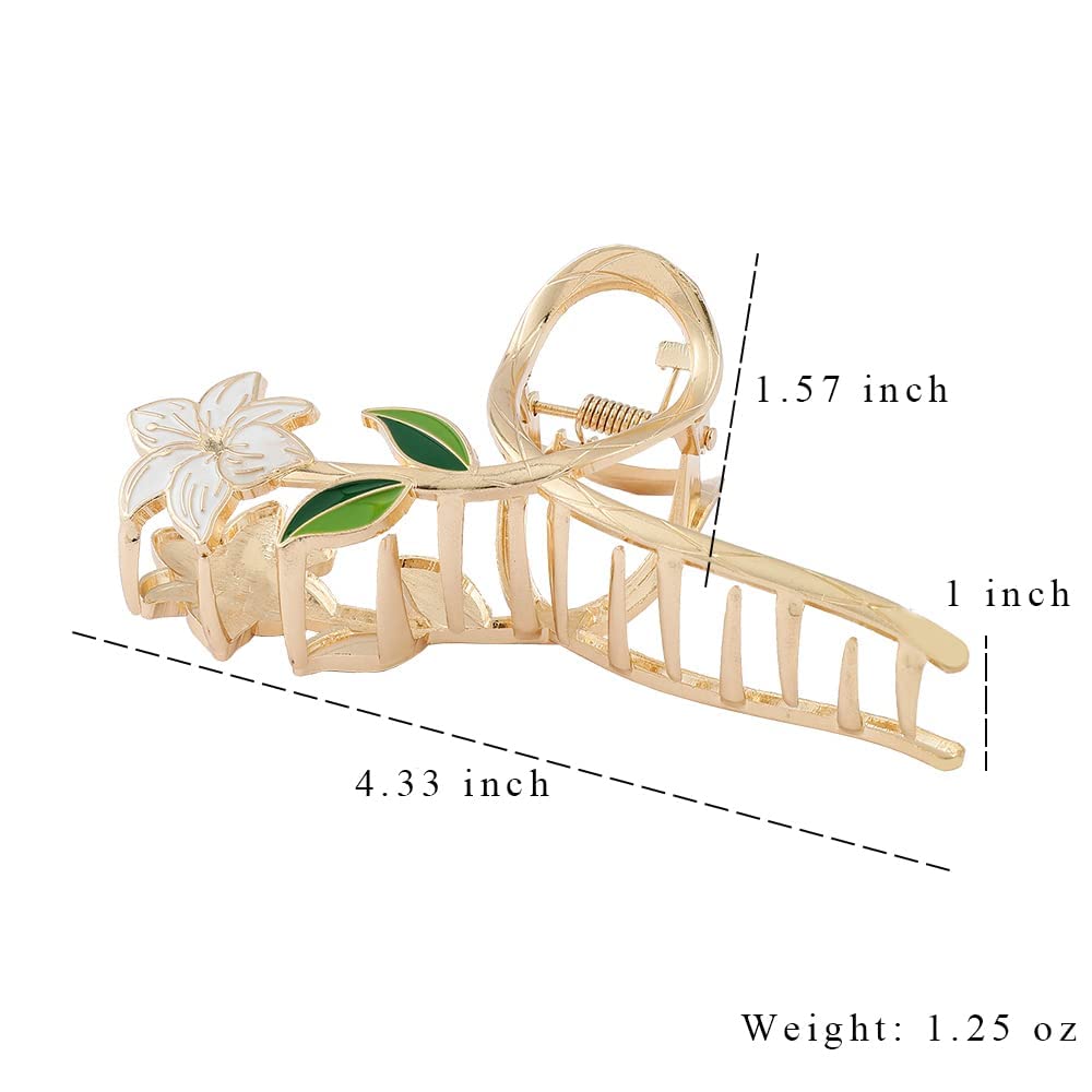 Eddie Munson Flower Leaf Hair Claw Clips Set for Women Girls-Butterfly Metal Large Hairpin Claw Clips-Hair Accessories for Thin Hair Thick Hair Long Hair Short Hair for Girls Women (Flower)