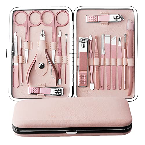 Manicure Sets For Women Gift Manicure set Prosesional, Nail Clippers Manicure Kit Pedicure Kit 18 in 1 Aceoce Luxury Manicure Pedicure Set kit Travel Gifts Choice for Women Mother Men