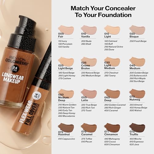 Revlon Liquid Foundation, ColorStay Face Makeup for Normal & Dry Skin, SPF 20, Longwear Medium-Full Coverage with Natural Finish, Oil Free, 295 Dune, 1 Fl Oz