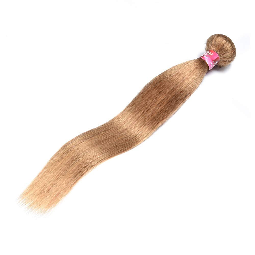 XCCOCO Peruvian Virgin Remy Hair 10A 27# Honey Blonde Silky Straight Human Hair One Bundle 24inch Dark Blonde Thick Full Human Hair Bundles