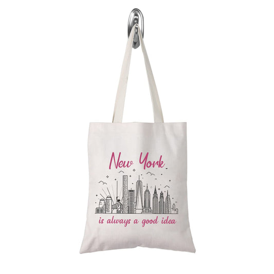 TSOTMO New York Bachelorette Party Favor New York Is Always A Good Idea New York Vacation Zipper Pouch Makeup Bag (New York tote)