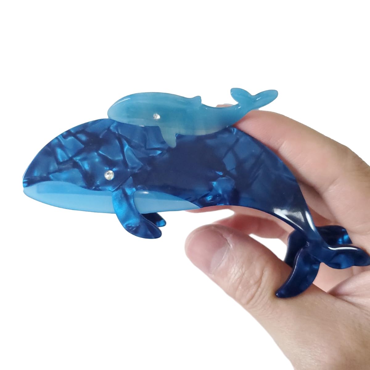 Blue Whale Shark Claw Clip,Acetate Hair Clip,Small Hair Clips for Women