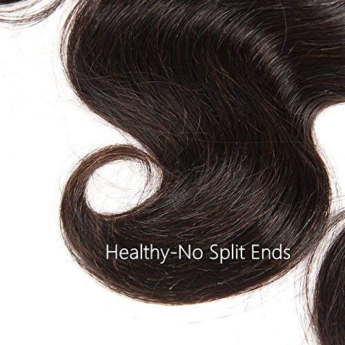 Grand Nature 18 Inch Transparent Lace Frontal Closure 13 x 4 Human Hair Body Wave Pre Plucked Ear To Ear Lace Frontals With Bangs Baby Hair Knots Can Be Bleached(18"-13X4, Light-brown Lace)