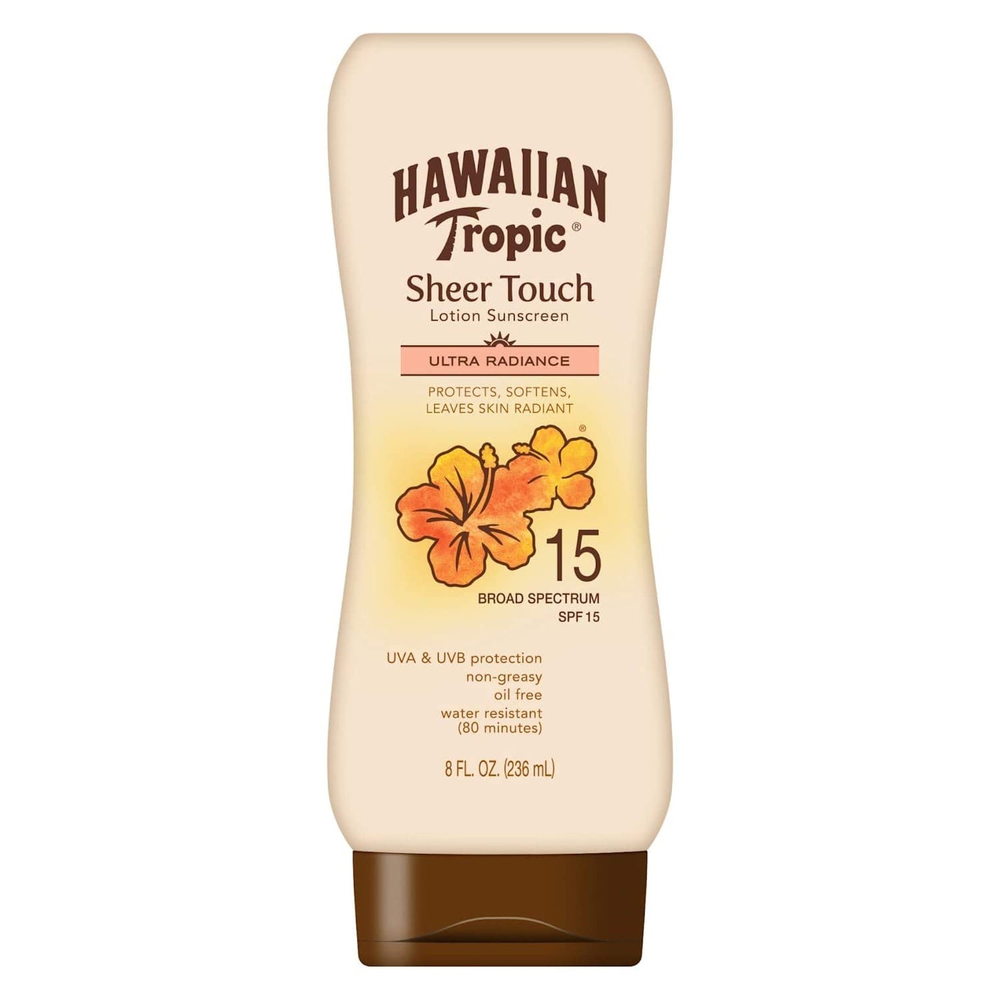 Hawaiian Tropic Sheer Touch Lotion Sunscreen, Ultra Radiance SPF 15, 8 oz (Pack of 2)