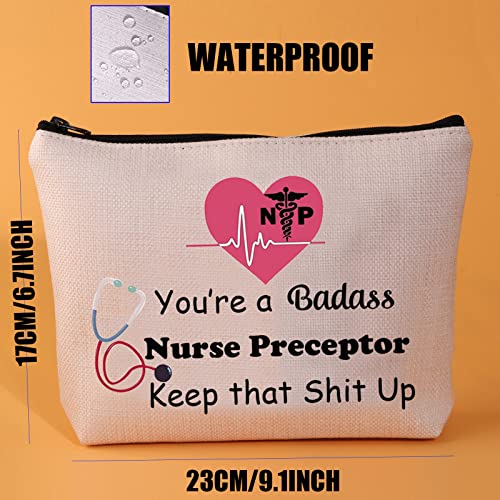 JYTAPP Nurse Appreciation Gifts for NP Makeup Bag Nurse Preceptor Gifts You’re a Badass Nurse Preceptor Keep that Shit Up Makeup Bag Preceptor Thank You Gift