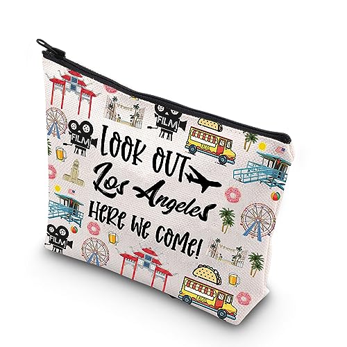 JNIAP Los Angeles Makeup Bag Los Angeles Trip Gifts Los Angeles Travel Bag Los Angeles Toiletry Bag Los Angeles Travel Gifts (look los angeles TG)