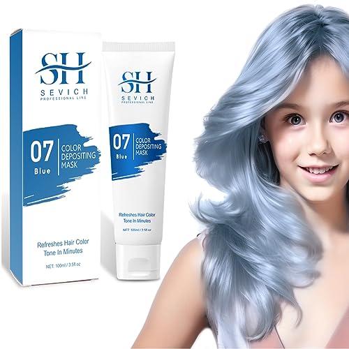 Joyful Young Color Depositing Hair Mask for Men and Women | Hair Color Refreshing Conditioner | Natural Vegan Ammonia Free (BLUE)