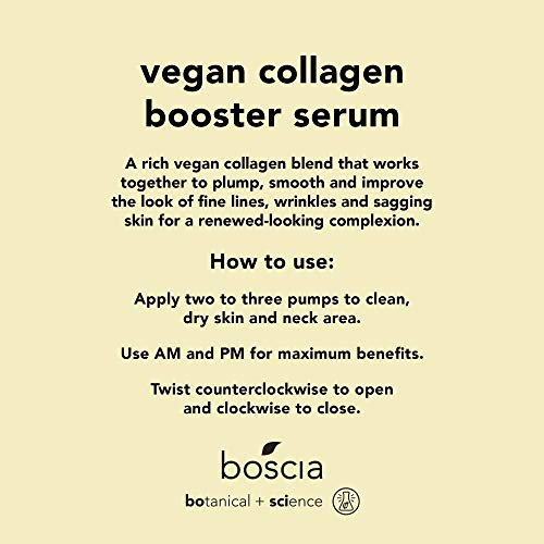 boscia Vegan Collagen Booster Serum - Vegan, Cruelty-Free, Natural & Clean Skin Care - Collagen Serum for Anti-Aging - For All Skin Types - 1 Fl Oz