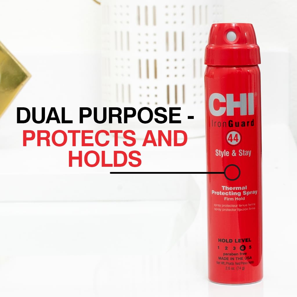 CHI 44 Iron Guard Thermal Protection & Style & Stay Firm Hold Spray Bundle