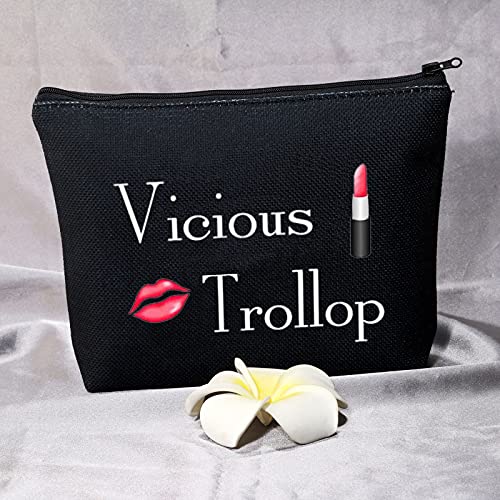 BDPWSS Vicious Trollop Bride Wedding Cosmetic Bag For Friend Bff Bride To Be Makeup Pouch Bridal Shower Gift (Vicious Trollop bl)