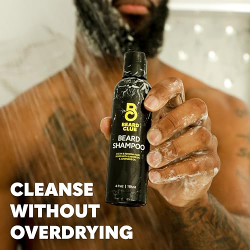 Beard Club Original Premium Beard Shampoo - Natural & Nourishing Formula for Soft, Clean & Healthy Facial Hair - Gentle on Skin - Sulfate & Paraben Free - 4 fl oz