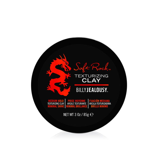 Billy Jealousy Soft Rock Texturizing Clay, Medium Hold, Light Shine, Water Soluble Hair Styling Product for Men with Jasmine, Amber, Black Pepper & Sandalwood Scent