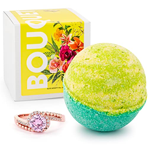 Kate Bissett Calm Lavender Bath Bomb with Jewelry Inside (Surprise Jewelry Valued at $25 to $5,000) Made in USA, Perfect for Bubble Spa Bath. Handmade Ring Size 05