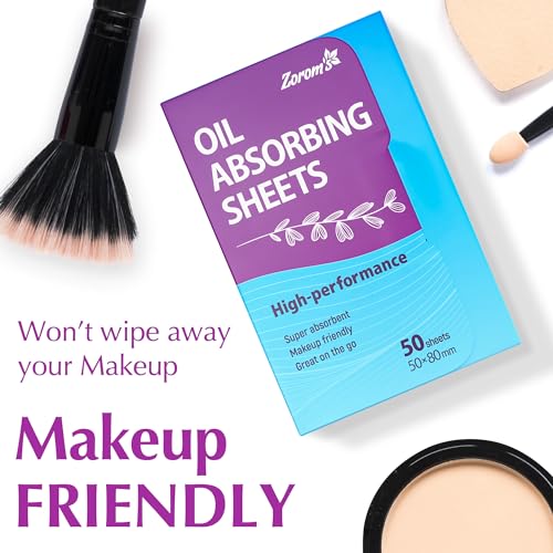 Premium Oil Absorbing Sheets for Face - 6 pack (300 sheets) - Makeup Friendly Oil Blotting Sheets for Face - Blotting Papers for Face with Oily Skin