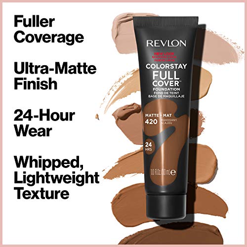 Revlon Liquid Foundation, ColorStay Face Makeup for Normal and Dry Skin, Longwear Full Coverage with Matte Finish, Oil Free, 240 Medium Beige, 1.0 Oz