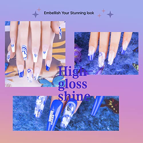 le love easy 6Pcs Gel Nails Polish Kit Blue Purple Set, Purple Violet Glitter Colors Gel Nail Kit, for Women Girls Valentines Birthday Day Gift