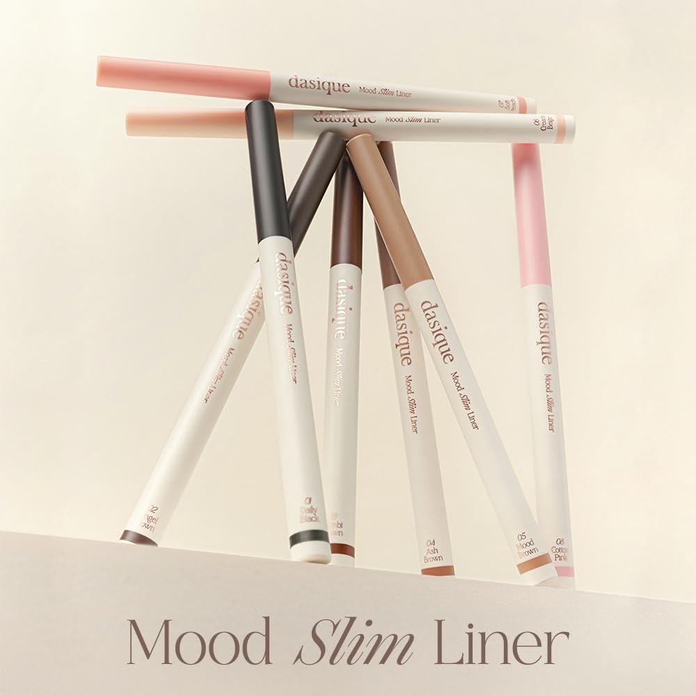 dasique Mood Slim Liner (08 Cotton Pink) | Waterproof Eyeliner | Soft Gliding | Retractable | Eye Contour | Aegyosal