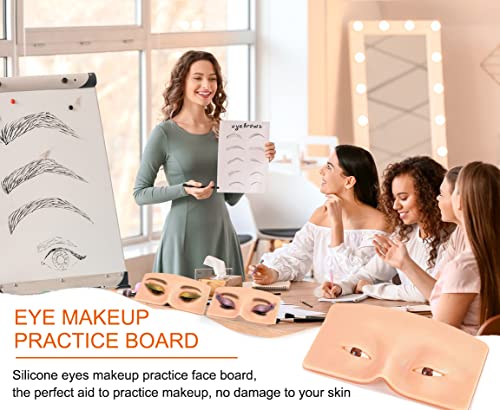 Makeup Practice Face Board, 3D Reusable Makeup Mannequin Face Eyeshadow Mannequin, Make up Practice Face with Makeup Kit for Professional Makeup Artists Students and Beginners to Practice Eyes Makeup