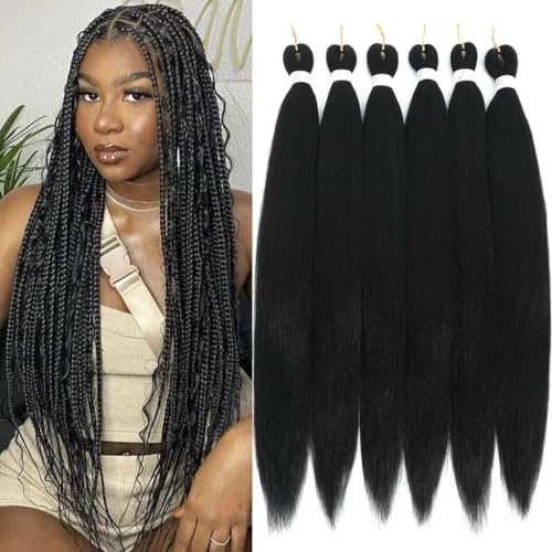 Ombre Braiding Hair Pre Stretched 1B/30 26inch 3Packs Brown Synthetic Braid Hair Crochet Braids Soft Yaki Texture Long Pre stretched Braiding Hair Hot Water Setting(#1b/30,26inch,3Packs)