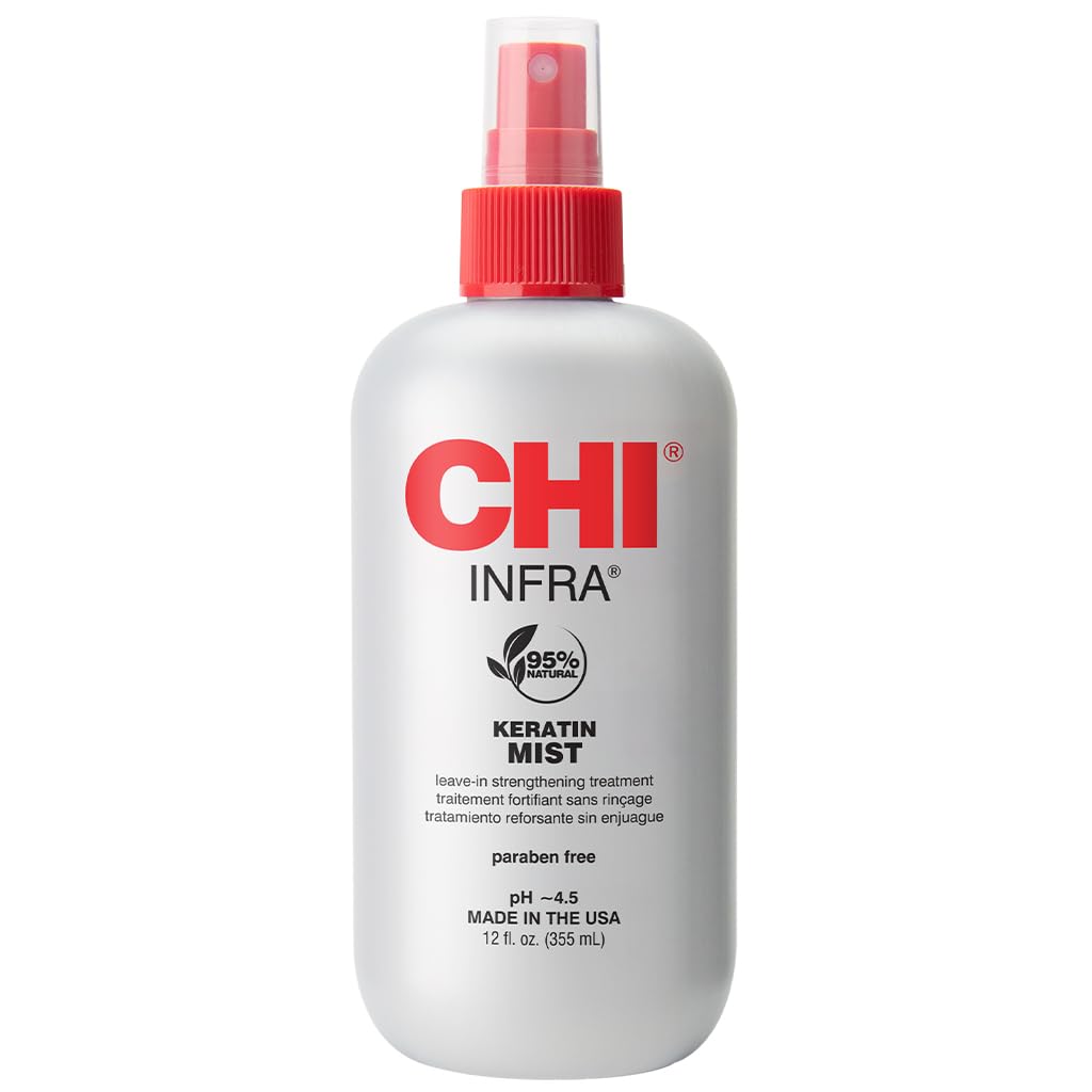 CHI Keratin Mist Strengthening Spray 12 Oz & Volume Booster Bodifying Glaze 8 Fl Oz Hair Care Set