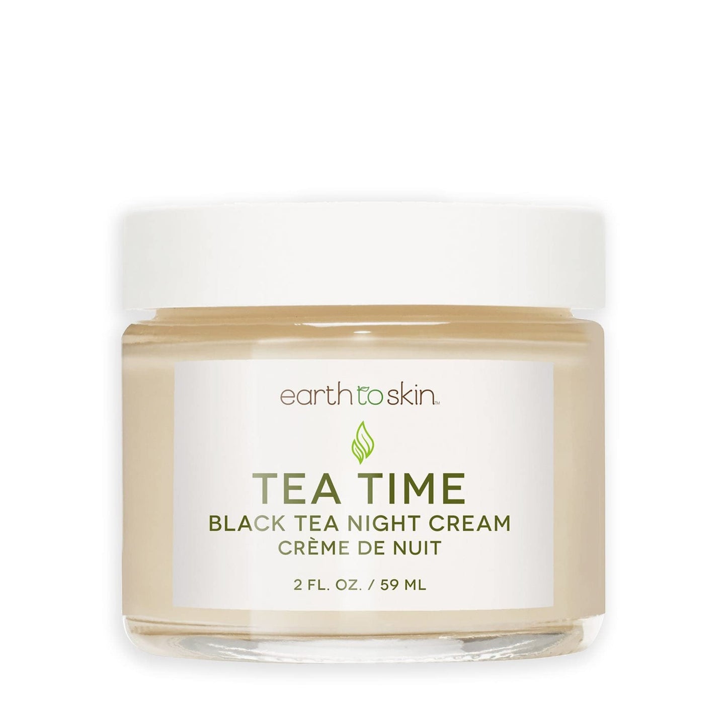 Earth To Skin Tea Time Anti-Aging Black Tea Night Cream Intense Hydration & Protection Moisturizer for Face (2.0 Fl Oz)