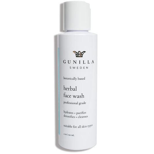 GUNILLA Herbal Face Wash - Very Gentle Daily Cream Cleanser for Dry, Normal, Sensitive Skin. Removes Dirt, Oil & Impurities. Plant-Based. Vegan. Natural. Concentrated 4.0 oz