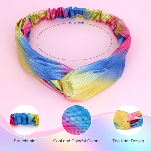 Casoty 6 Pcs Mermaid Knotted Headbands, Little Girl Headbands, Knotted Headbands for Women Girls, Knot Head Wraps, Cute Hair Accessories for Daily Wear Birthday Party Gifts