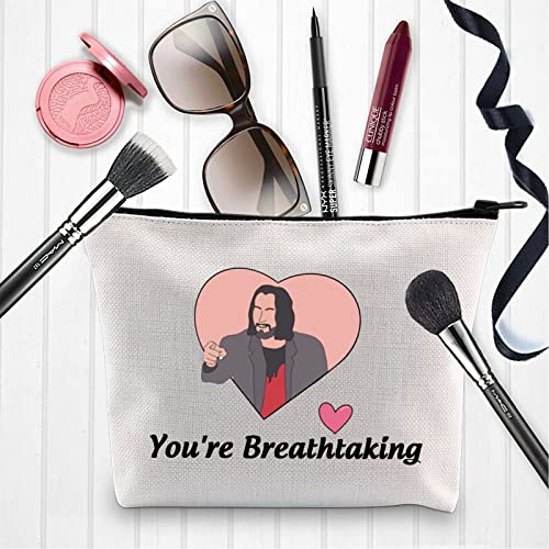 XYANFA Keanuu Reeves Makeup Bag Fans Gift Gamer Gift Video Games Zipper Pouch You're Breathtaking (Youre Breathtaking)