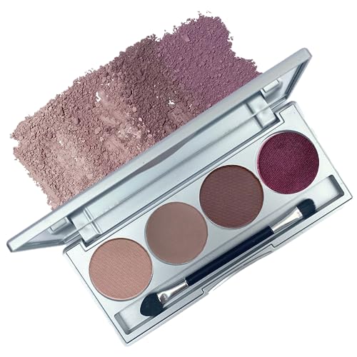 Honeybee Gardens Amethyst Glow Eye Shadow Palette, Clean and Bold, 4 Highly Pigmented Colors With Long Lasting Luxe Finish, Vegan, Cruelty-Free, Gluten-Free, and Paraben-Free, Net Wt 1.3g Each