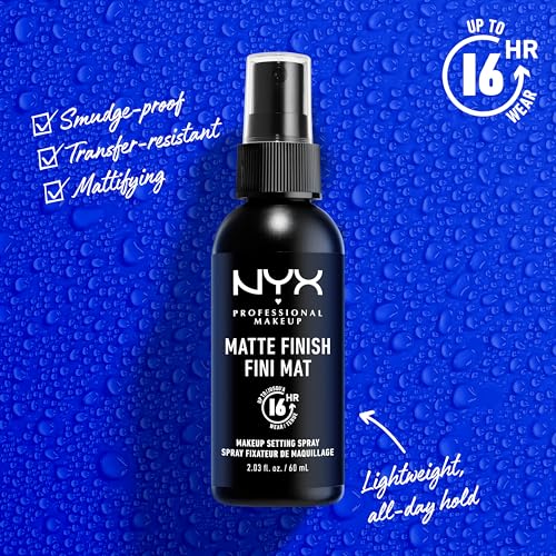 NYX PROFESSIONAL MAKEUP Makeup Setting Spray - Matte Finish, Long-Lasting Vegan Formula (Packaging May Vary)